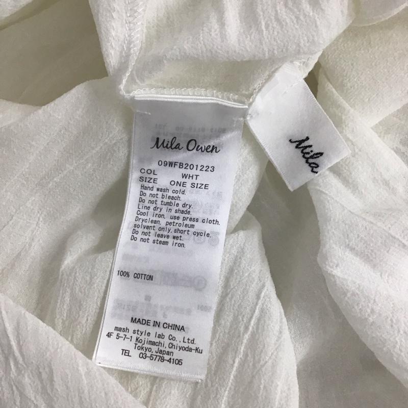 ミラオーウェン Mila Owen ワンピース ロングスカート 長袖ロングワンピース ノーカラーシャツワンピース フレアスカート ONE SIZE 無地 白 / ホワイト /  レディース USED 古着 中古 10143726