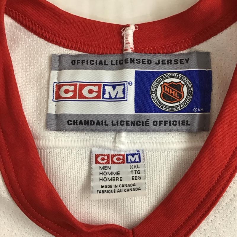 古着 USED カットソー 長袖 ホッケーシャツ Vネックカットソー ロングスリーブカットソー プリントTシャツ XXL ロゴ、文字 白 / ホワイト / X 赤 / レッド /  メンズ USED 古着 中古 10119955