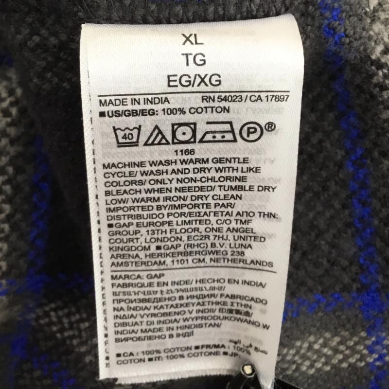 ギャップ GAP ジャケット、上着 ジャケット、ブレザー シャツジャケット XL チェック 青 / ブルー / X 紺 / ネイビー /  メンズ USED 古着 中古 10137350