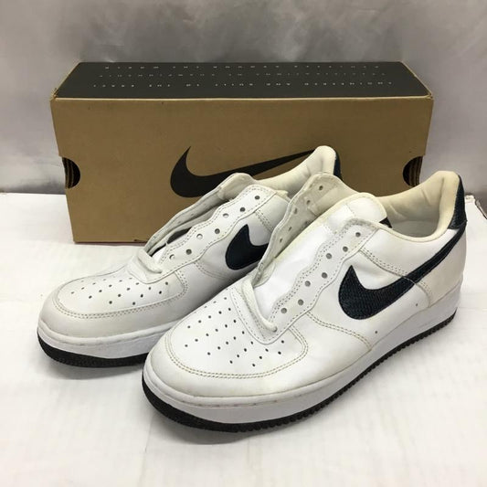 ナイキ NIKE スニーカー スニーカー 630033 146 00 AIR FORCE 1 SC 1996年製 スネークスキン 箱有 26.0cm ロゴ、文字 白 / ホワイト / X 紺 / ネイビー /  メンズ USED 古着 中古 10120560