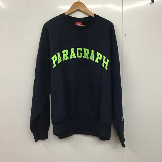 パラグラフ Paragraph トレーナー 長袖 長袖トレーナー スウェット クルーネック プルオーバー ロゴ、文字 紺 / ネイビー /  メンズ USED 古着 中古 10141366