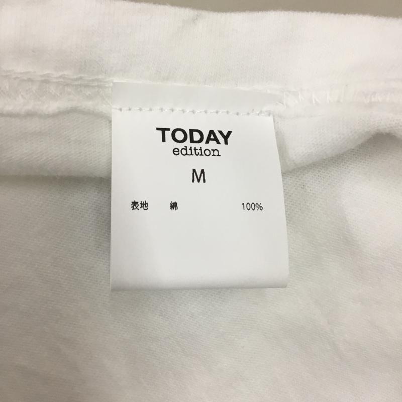 トゥデイエディション TODAY edition Tシャツ 半袖 半袖カットソー プリントTシャツ クルーネックカットソー M ロゴ、文字 白 / ホワイト /  メンズ USED 古着 中古 10112328