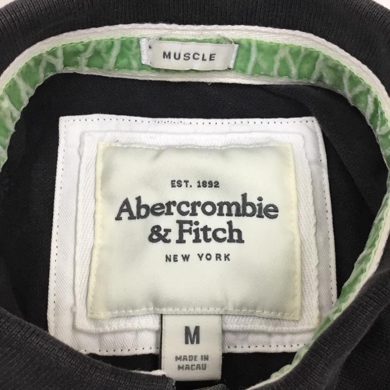 アバクロンビーアンドフィッチ ABERCROMBIE&FITCH ポロシャツ 半袖 半袖ポロシャツ カラーシャツ 半袖カットソー M ロゴ、文字 黒 / ブラック /  メンズ USED 古着 中古 10109286