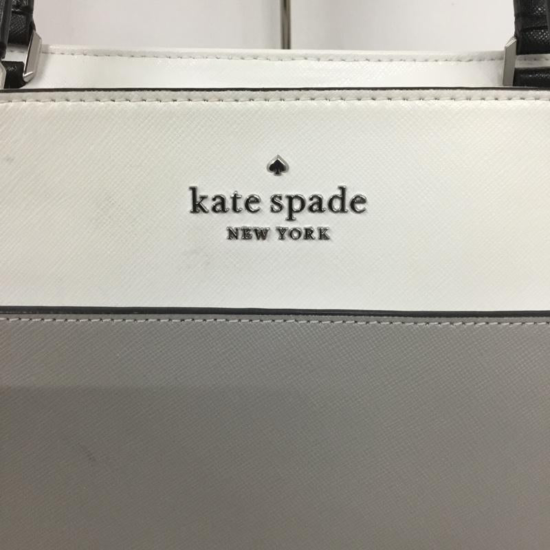 ケイトスペード Kate Spade トートバッグ トートバッグ WKRU7098 ステイシー カラーブロック ラップトップトート ロゴ、文字 白 / ホワイト / X 黒 / ブラック / X 灰 / グレー /  レディース USED 古着 中古 10124631