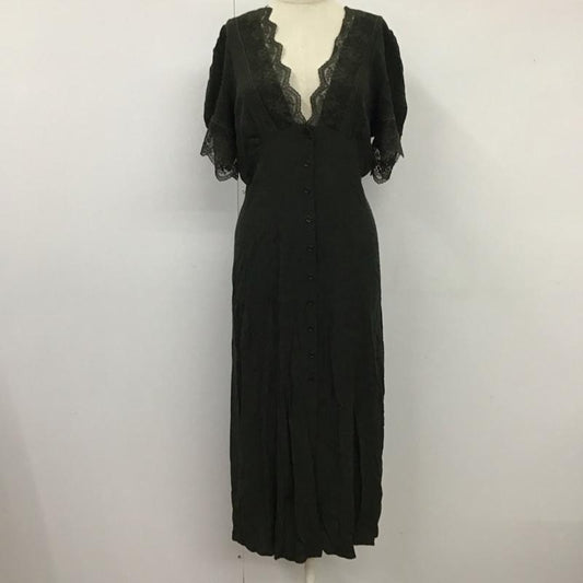 ザラ ZARA ワンピース ロングスカート 半袖 前開き S 無地 緑 / グリーン /  レディース USED 古着 中古 10116678