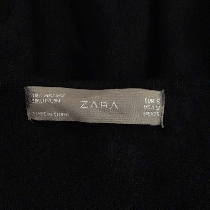 ザラ ZARA ニット、セーター 半袖 半袖ニットカットソー Vネックカットソー 半袖セーター S 無地 黒 / ブラック /  レディース USED 古着 中古 10122519