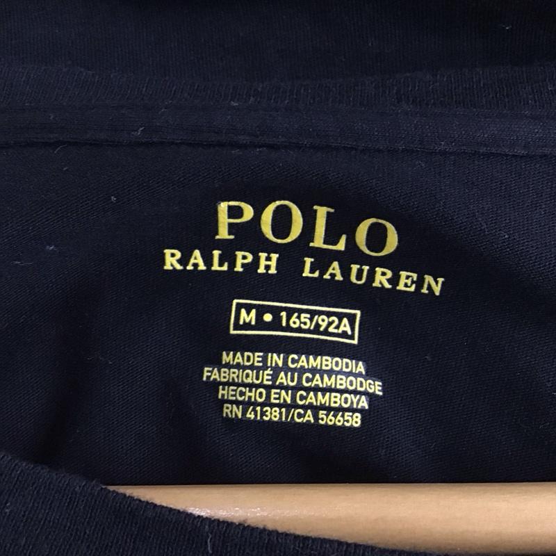 ポロラルフローレン POLO RALPH LAUREN Tシャツ 長袖 クルーネック ロンT M ワンポイント 黒 / ブラック /  レディース USED 古着 中古 10130799