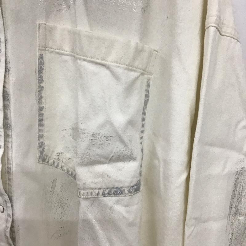ページボーイ PAGEBOY シャツ、ブラウス 長袖 PB460001TS ハクプリントデニムルーズ シャツ FREE  白 / ホワイト /  レディース USED 古着 中古 10139854