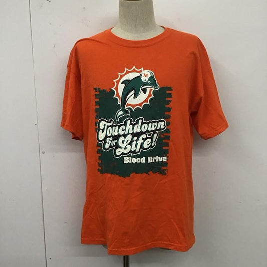 古着 USED Tシャツ 半袖 半袖カットソー プリントTシャツ クルーネックカットソー L プリント 橙 / オレンジ /  メンズ USED 古着 中古 10127425