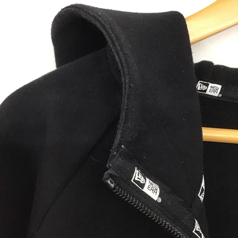 ニューエラ NEW ERA パーカー 長袖 ジップアップパーカー 長袖パーカー カジュアルジャケット L ロゴ、文字 黒 / ブラック /  メンズ USED 古着 中古 10148003