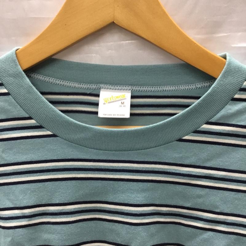 古着 USED Tシャツ 半袖 W0046-326 SPORTSWEAR クルーネック M ボーダー柄 水色 / ライトブルー / X 白 / ホワイト / X 紺 / ネイビー /  メンズ USED 古着 中古 10117763