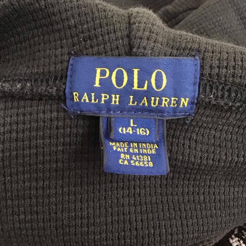 ポロラルフローレン POLO RALPH LAUREN パーカー 長袖 プルオーバー L プリント 黒 / ブラック /  メンズ USED 古着 中古 10112228