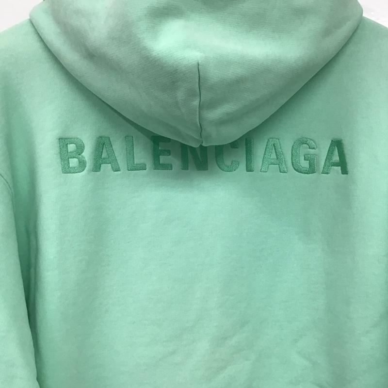 バレンシアガ BALENCIAGA パーカー 長袖 長袖パーカー プルオーバーパーカー スウェット XS ロゴ、文字 薄緑 / ライトグリーン /  メンズ USED 古着 中古 10144789