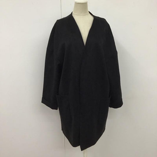 ザラベーシック ZARA BASIC カーディガン 長袖 長袖カーディガン 長袖カットソー ノーカラージャケット 前開カーディガン M 無地 黒 / ブラック /  レディース USED 古着 中古 10122458
