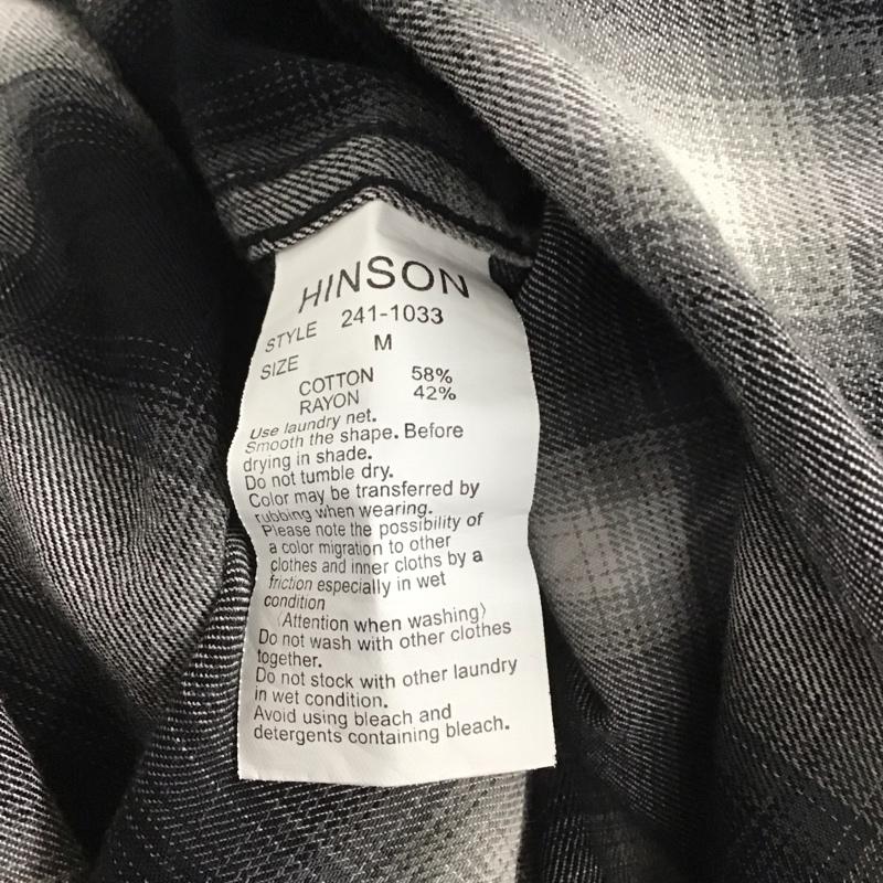 ヒンソン HINSON シャツ、ブラウス 長袖 長袖シャツ チェックシャツ カラーシャツ ジップアップシャツ M チェック 黒 / ブラック / X 白 / ホワイト / X 灰 / グレー /  メンズ USED 古着 中古 10148960