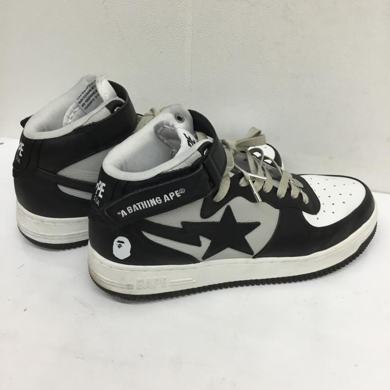 アベイシングエイプ A BATHING APE スニーカー スニーカー BAPE STA MID SAX M191010 28.0cm ロゴ、文字 白 / ホワイト / X 灰 / グレー / X 黒 / ブラック /  メンズ USED 古着 中古 10107080