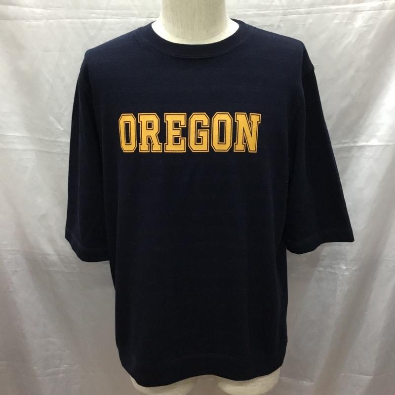 コーエン coen カットソー 七分袖 7525-609-8107 カレッジプリント M ロゴ、文字 紺 / ネイビー /  メンズ USED 古着 中古 10115530