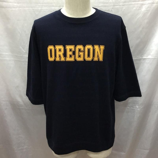 コーエン coen カットソー 七分袖 7525-609-8107 カレッジプリント M ロゴ、文字 紺 / ネイビー /  メンズ USED 古着 中古 10115530