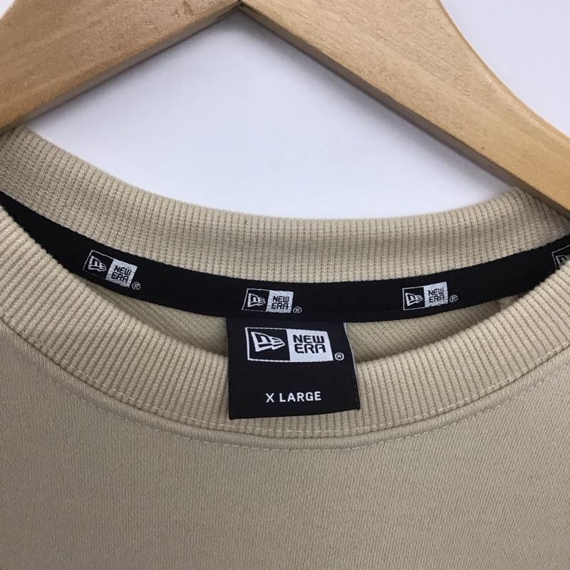 ニューエラ NEW ERA Tシャツ 半袖 半袖カットソー プリントTシャツ クルーネックカットソー XL ロゴ、文字 ベージュ / ベージュ /  メンズ USED 古着 中古 10148116