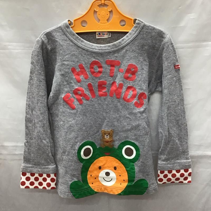 ミキハウス MIKIHOUSE Tシャツ 長袖 110cm 無地 X プリント 灰 / グレー /  ボーイズ USED 古着 中古 10116791