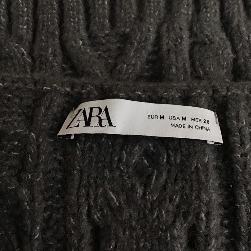 ザラ ZARA ベスト ベスト ノースリーブニット ベスト プルオーバー M 無地 灰 / グレー /  レディース USED 古着 中古 10118530