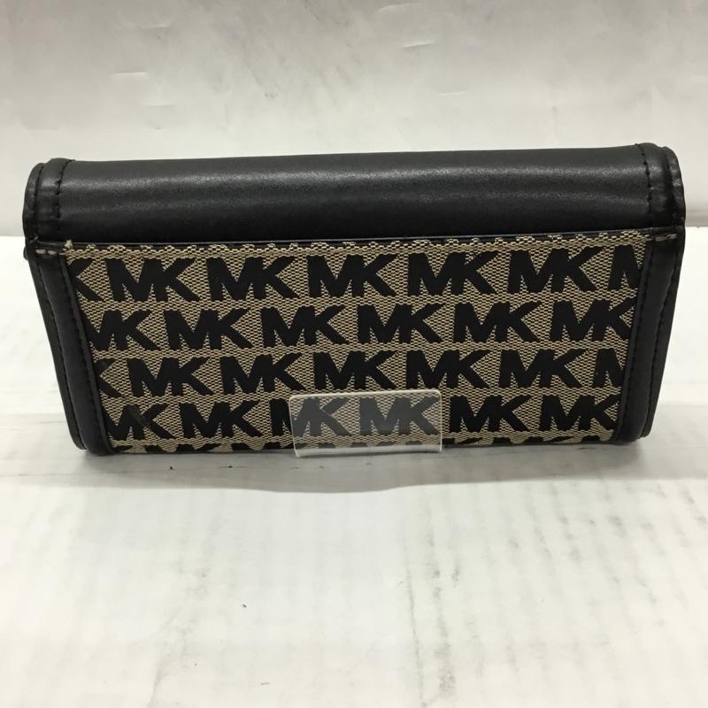 マイケルコース MICHAEL KORS 財布 長財布 35F9GFTE3J ロゴ 総柄 黒 / ブラック / X ベージュ / ベージュ /  レディース USED 古着 中古 10107616