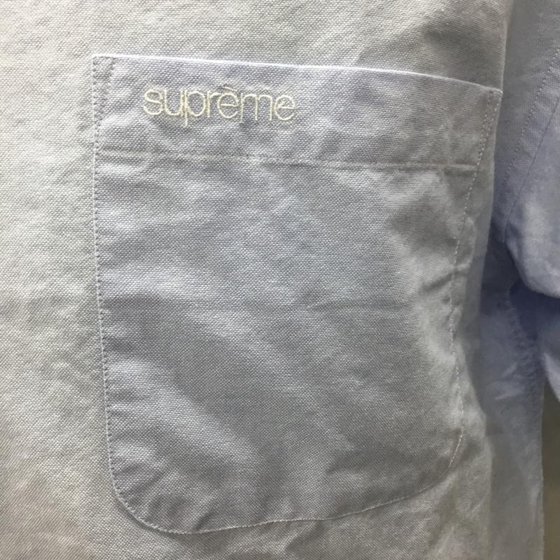 シュプリーム Supreme シャツ、ブラウス 半袖 LOOSE FIT SS OXFORD SHIRT ボタンダウン 23SS S ロゴ、文字 水色 / ライトブルー /  メンズ USED 古着 中古 10111356