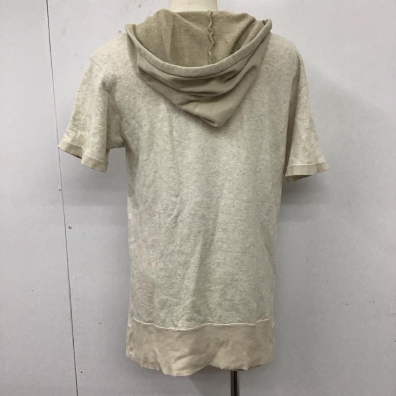 サスクワァッチファブリックス SASQUATCHfabrix. パーカー 半袖 半袖パーカー スウェットカットソー ダメージ加工 L 無地 白 / ホワイト /  メンズ USED 古着 中古 10112168