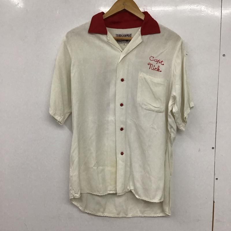 キングルイ King Louie シャツ、ブラウス 半袖 ボーリングシャツ 半袖シャツ 古着 ヴィンテージ 50S M ロゴ、文字 白 / ホワイト / X 赤 / レッド /  メンズ USED 古着 中古 10135487