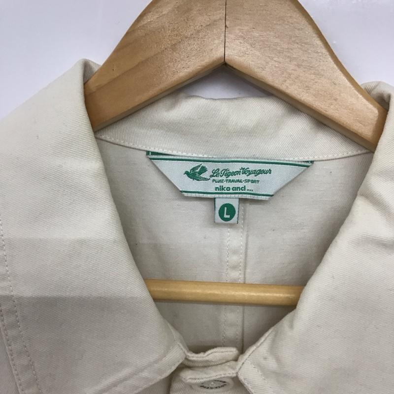 ニコアンド niko and... シャツ、ブラウス 長袖 長袖シャツ ロゴシャツ カラーシャツ L ロゴ、文字 白 / ホワイト /  メンズ USED 古着 中古 10133070