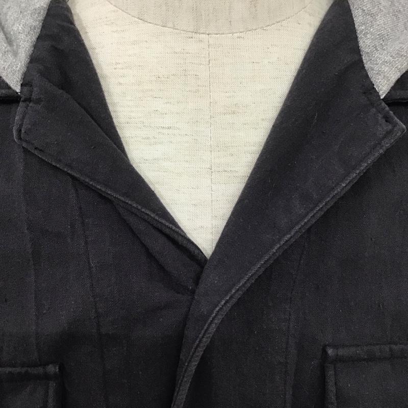 グラム glamb シャツ、ブラウス 七分袖 シャツジャケット フード付きシャツ 七分丈シャツ 3 無地 黒 / ブラック /  メンズ USED 古着 中古 10107498
