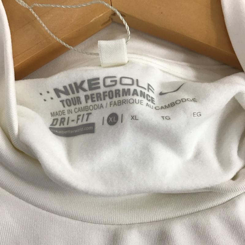 ナイキ NIKE カットソー 長袖 長袖カットソー タートルネックカットソー スポーツウェア XL ロゴ、文字 白 / ホワイト /  メンズ USED 古着 中古 10149734
