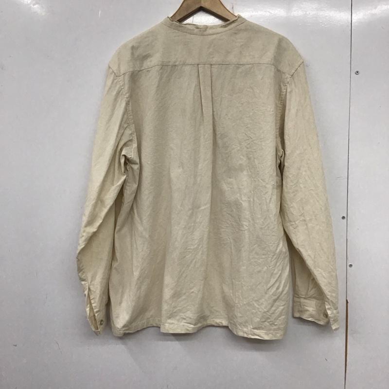 ミリタリー ミリタリー シャツ、ブラウス 長袖 長袖シャツ 無地シャツ ノーカラーシャツ ミリタリーシャツ ヘンリーシャツ 無地 ベージュ / ベージュ /  メンズ USED 古着 中古 10138160