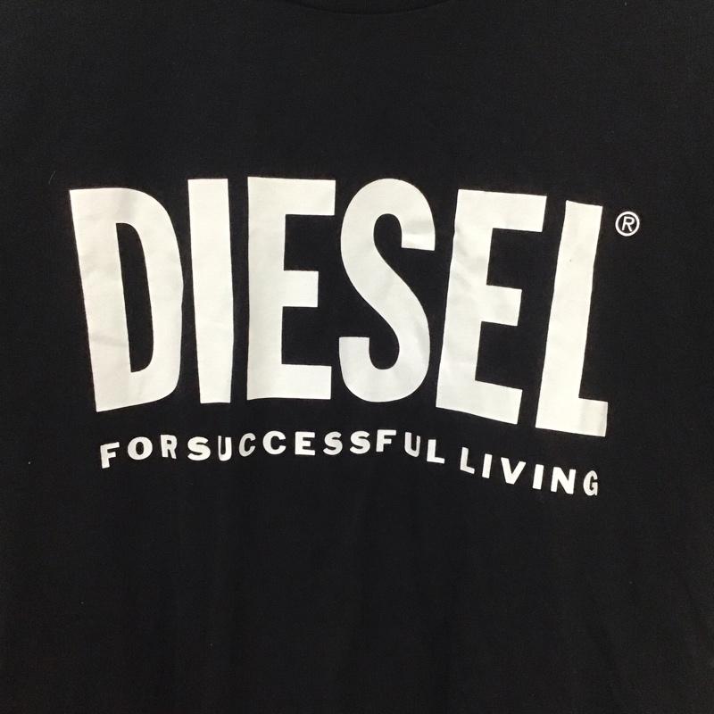 ディーゼル DIESEL Tシャツ 半袖 半袖カットソー プリントTシャツ クルーネックカットソー XL ロゴ、文字 黒 / ブラック /  メンズ USED 古着 中古 10131308