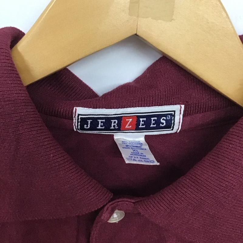 ジャージーズ JERZEES ポロシャツ 半袖 半袖ポロシャツ 半袖カットソー カラーシャツ XL 無地 紫 / パープル /  メンズ USED 古着 中古 10129518