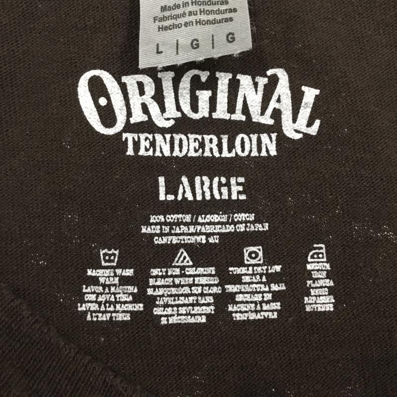 テンダーロイン TENDERLOIN Tシャツ 半袖 半袖カットソー プリントTシャツ クルーネックカットソー L ロゴ、文字 茶 / ブラウン /  メンズ USED 古着 中古 10115158