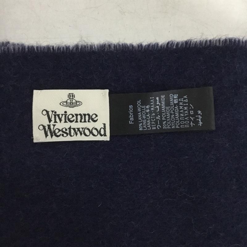 ヴィヴィアンウエストウッド Vivienne Westwood マフラー マフラー ウール ナイロン オーブ フリンジ  灰 / グレー / X 紺 / ネイビー /  レディース USED 古着 中古 10151188