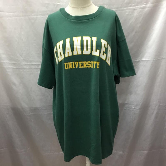 イング INGNI Tシャツ 半袖 1221-100125-00 カレッジTシャツ クルーネック M ロゴ、文字 緑 / グリーン /  レディース USED 古着 中古 10115557