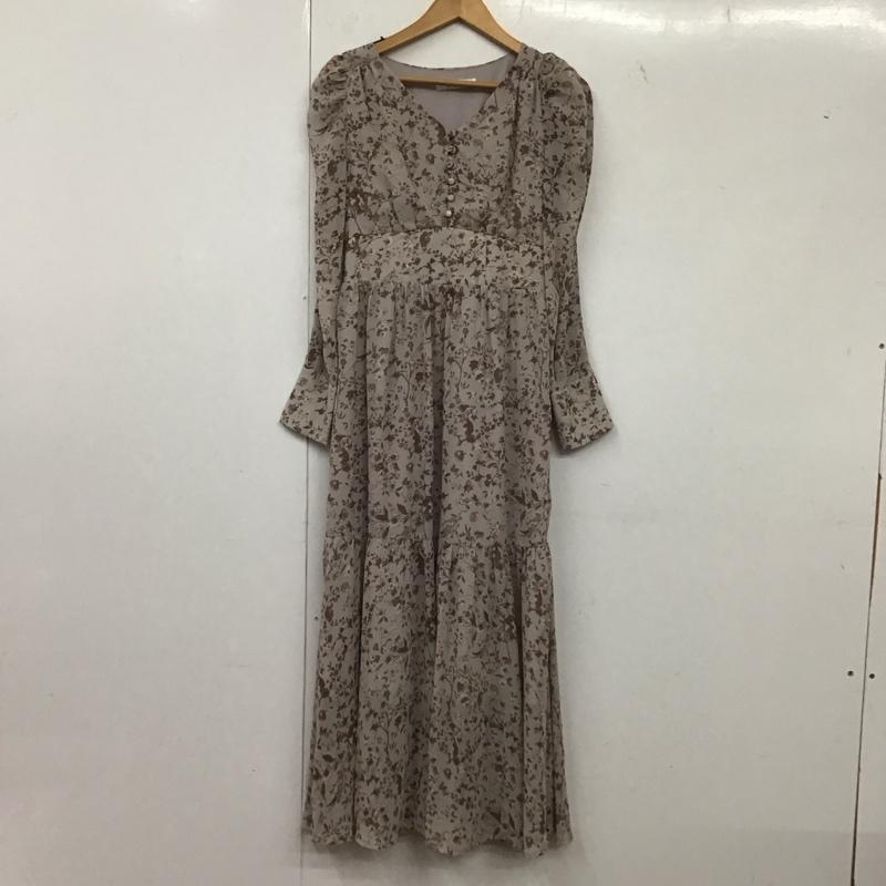 アルシーヴ archives ワンピース ロングスカート Vネック 長袖 花柄 紫 / パープル /  レディース USED 古着 中古 10139409