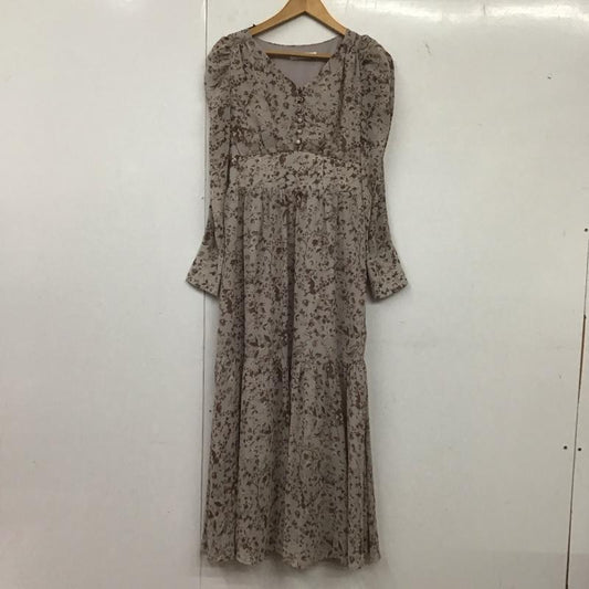 アルシーヴ archives ワンピース ロングスカート Vネック 長袖 花柄 紫 / パープル /  レディース USED 古着 中古 10139409