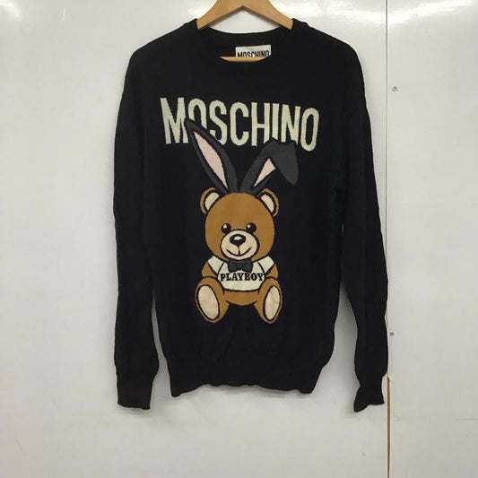 モスキーノ MOSCHINO ニット、セーター 長袖 layboy Toy Bear セーター 無地 黒 / ブラック /  メンズ USED 古着 中古 10142256