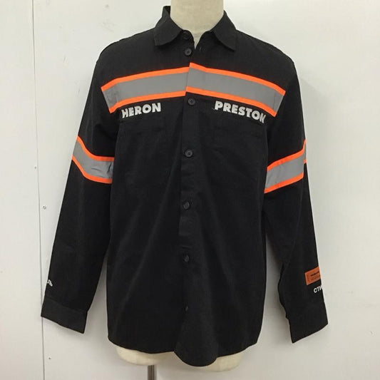 ヘロンプレストン HERON PRESTON シャツ、ブラウス 長袖 長袖シャツ カラーシャツ ポケットシャツ 長袖カットソー M ロゴ、文字 黒 / ブラック /  メンズ USED 古着 中古 10124717