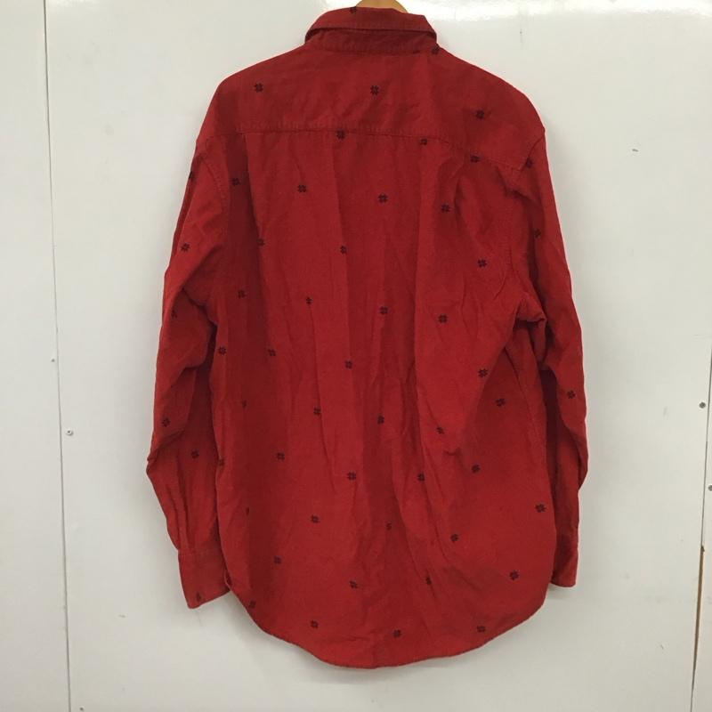 ノーティカ NAUTICA シャツ、ブラウス 長袖 長袖シャツ 無地シャツ カラーシャツ コーデュロイシャツ XL ロゴ、文字 赤 / レッド /  メンズ USED 古着 中古 10135965