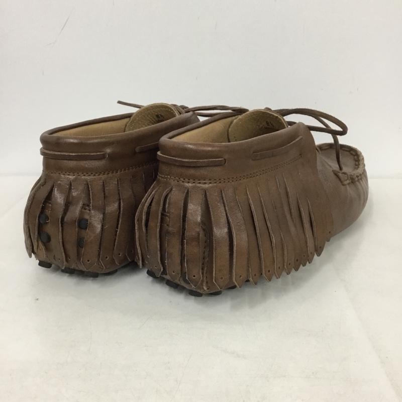 トッズ TOD S カジュアルシューズ カジュアルシューズ レザー フリンジ 81/2 箱有 無地 茶 / ブラウン /  メンズ USED 古着 中古 10142715