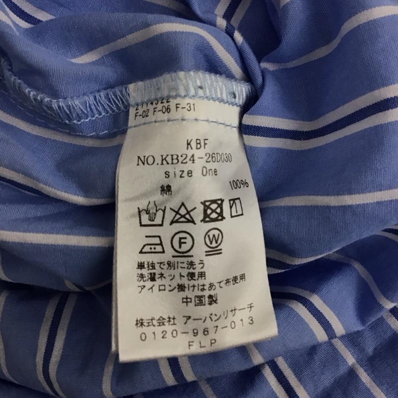 ケービーエフ KBF ワンピース ロングスカート 長袖シャツワンピース ロングワンピース フレアスカート ONE SIZE ストライプ 水色 / ライトブルー /  レディース USED 古着 中古 10141321