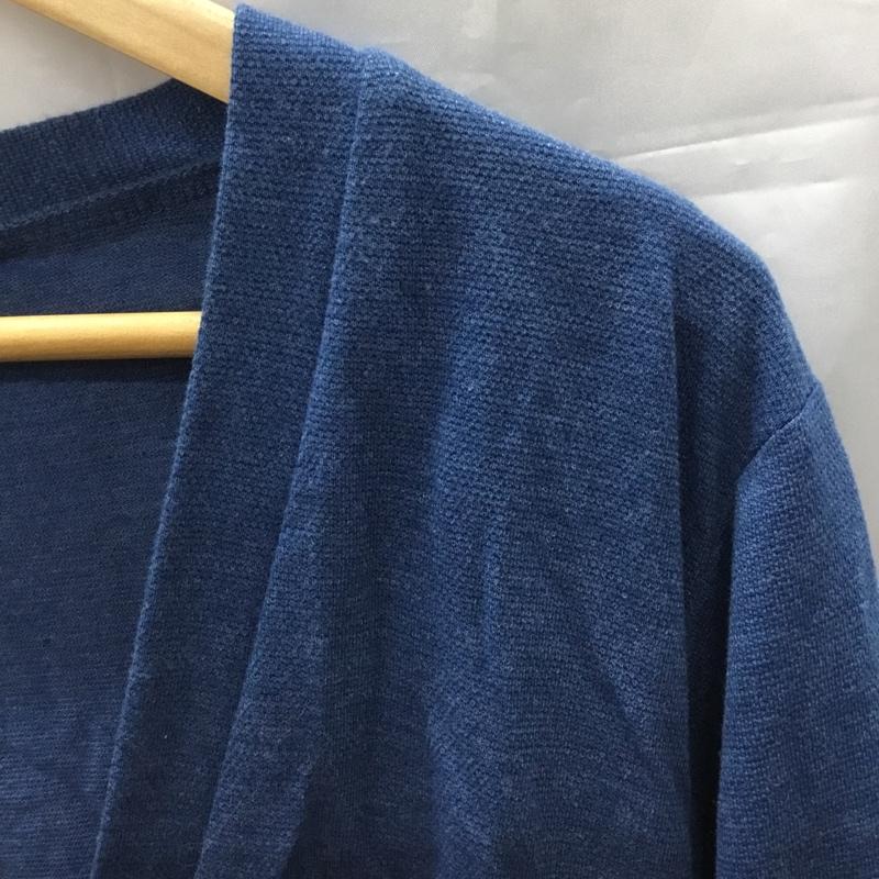 イッカ ikka カーディガン 長袖 Vネック L 無地 紺 / ネイビー /  メンズ USED 古着 中古 10117804