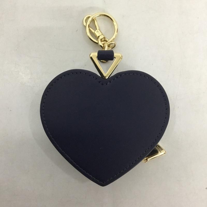 ケイトスペード Kate Spade キーホルダー キーホルダー KK753 リブ ハート コインパース バッグチャーム コインケース 箱有 ロゴ、文字 紺 / ネイビー /  レディース USED 古着 中古 10142807