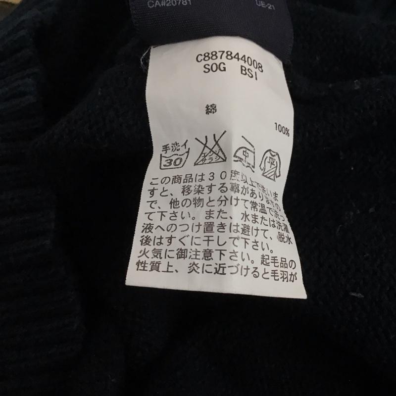 トミーヒルフィガー TOMMY HILFIGER ニット、セーター 長袖 長袖ニットカットソー クルーネック セーター L ロゴ、文字 紺 / ネイビー /  メンズ USED 古着 中古 10145927