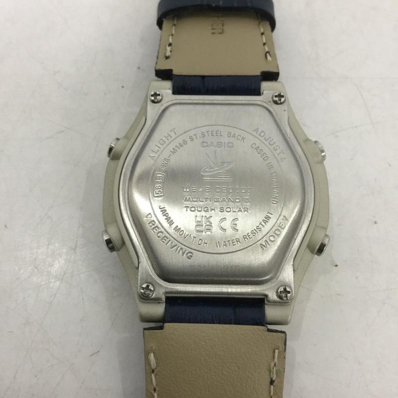 カシオ CASIO 腕時計 アナログ（クォーツ式） LWA-M146 デジタル ソーラーコンビネーション 電波時計 ロゴ、文字 紺 / ネイビー /  レディース USED 古着 中古 10136970
