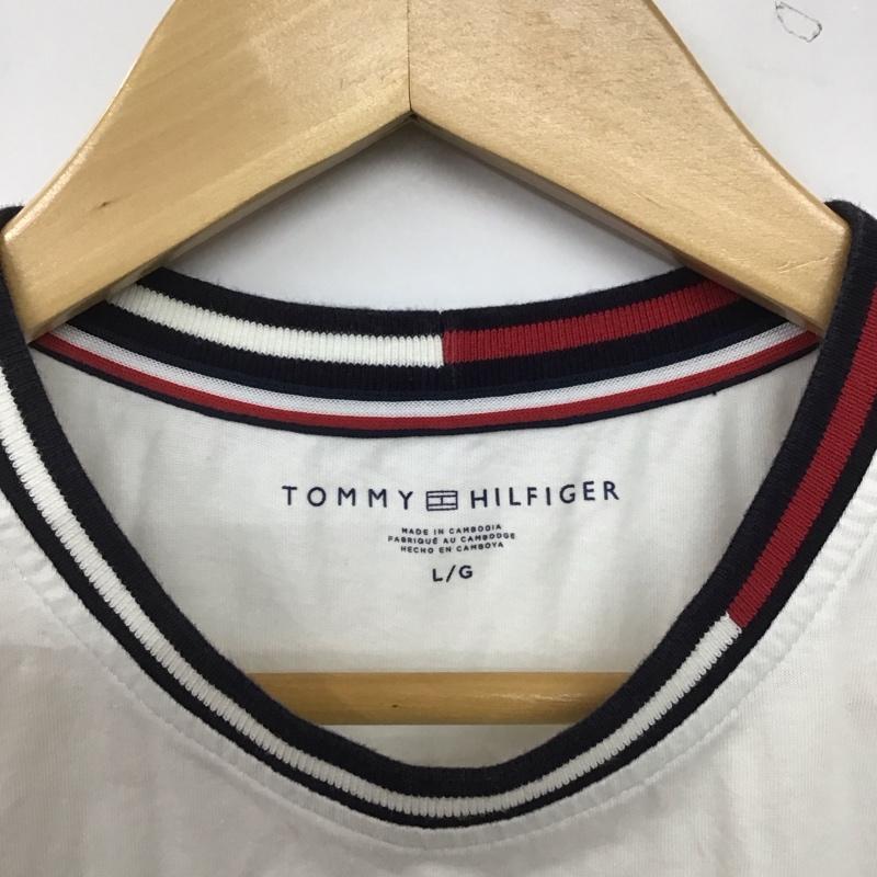 トミーヒルフィガー TOMMY HILFIGER Tシャツ 半袖 半袖カットソー プリントTシャツ クルーネックカットソー L ロゴ、文字 白 / ホワイト /  メンズ USED 古着 中古 10144910